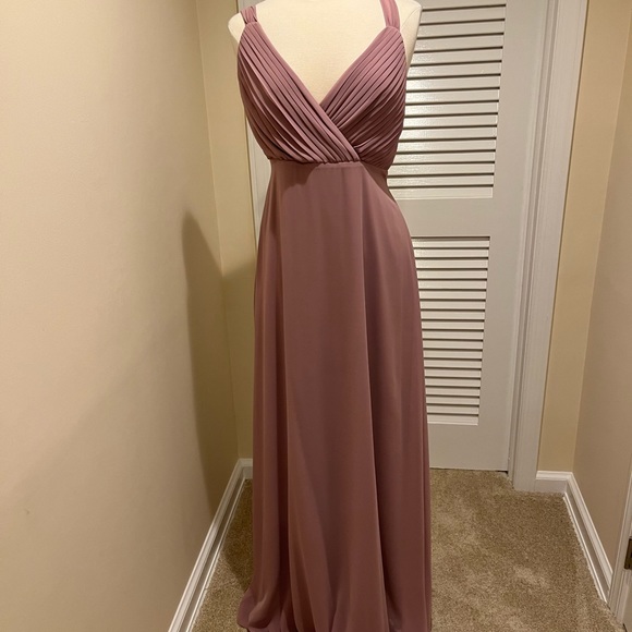 Joanna August Formal Chiffon Dress in Mauve Size Medium - Picture 4 of 8